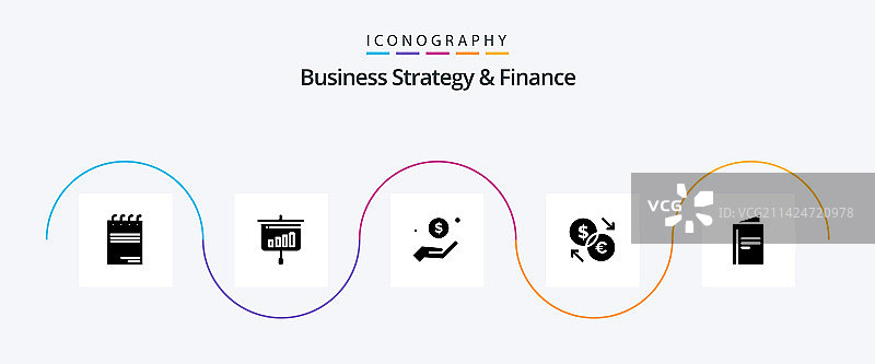 商业策略与金融 Glyph 5 图标包图片素材