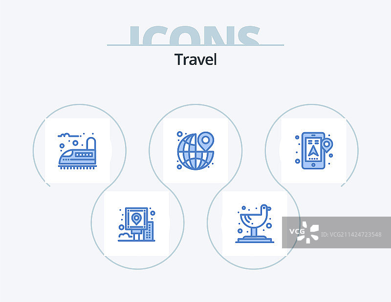 蓝色旅行图标包GPS设计图片素材