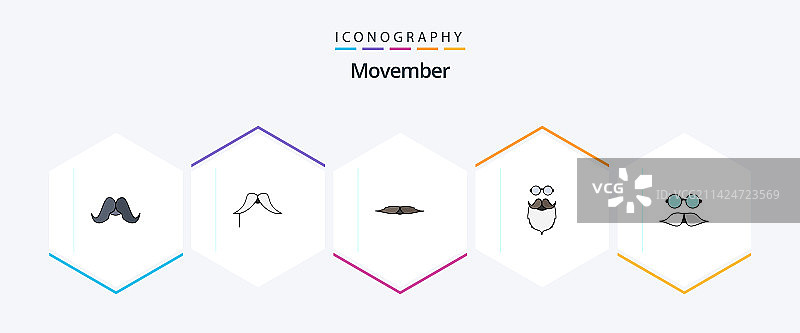 胡须男士扁平图标包图片素材