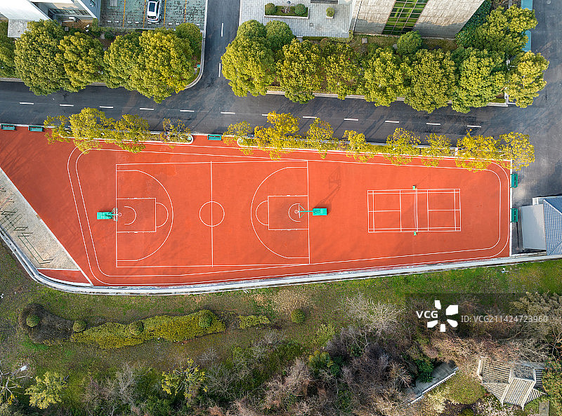 江苏省无锡市梅园风景区蓝球场航拍风光图片素材