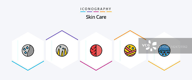 皮肤25填充线性图标包，包含皮肤图片素材