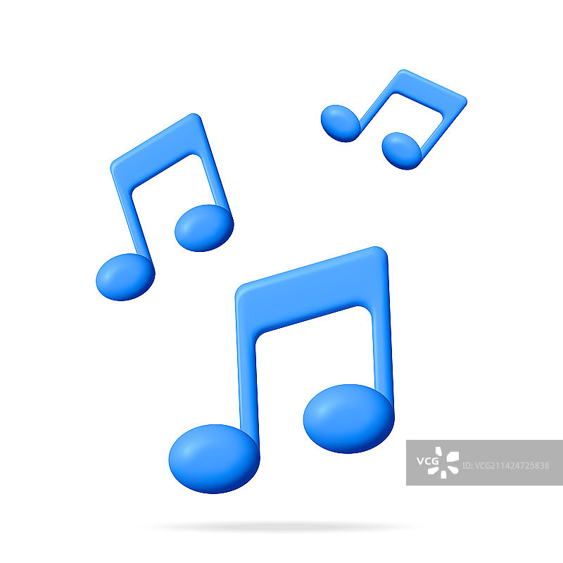 3D音符图标，白色背景图片素材