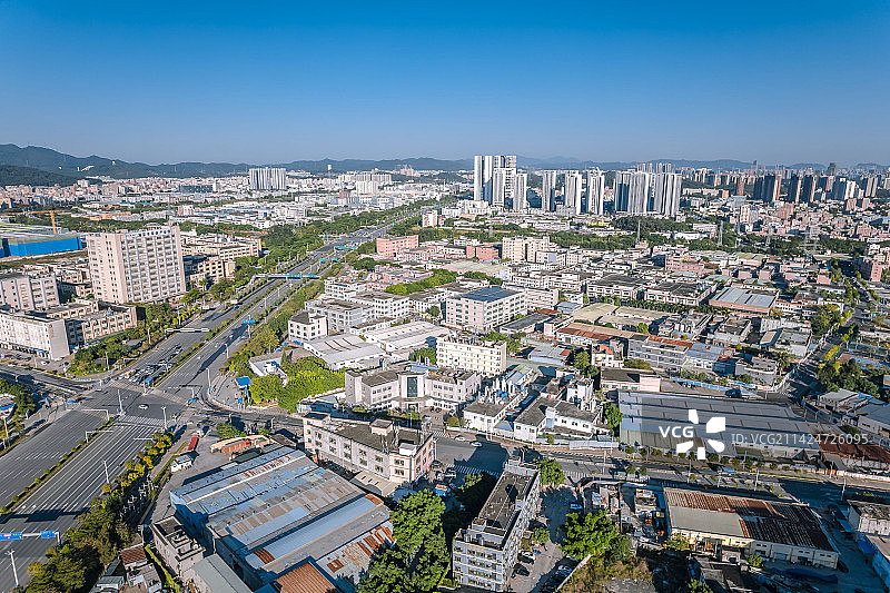 深圳碧头地铁站附近街景航拍图片素材