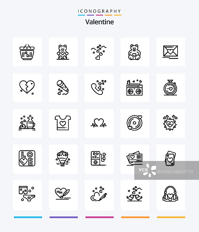 创意情人节25个轮廓图标包图片素材