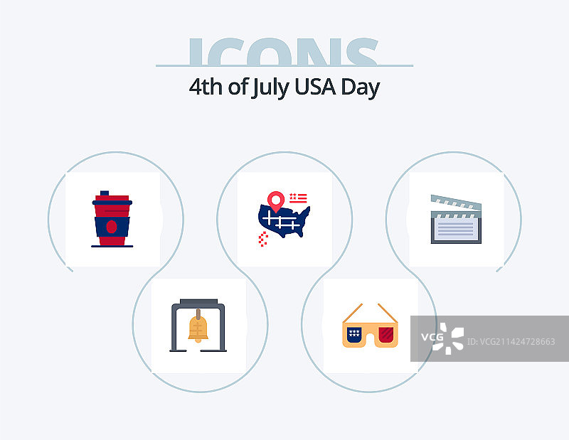 美国扁平图标包5图标设计视频图片素材