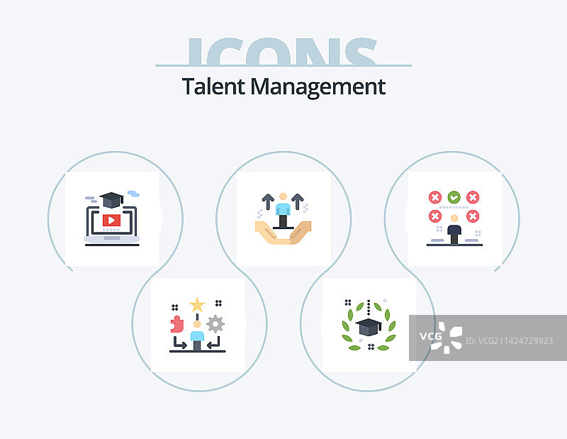 人才管理扁平图标包5图标设计图片素材