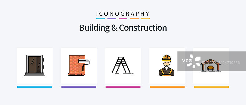 建筑和施工线性填充5图标包图片素材