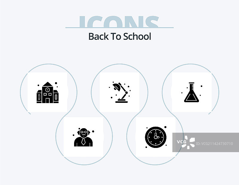 返校季图标字形包 5个图标设计图片素材