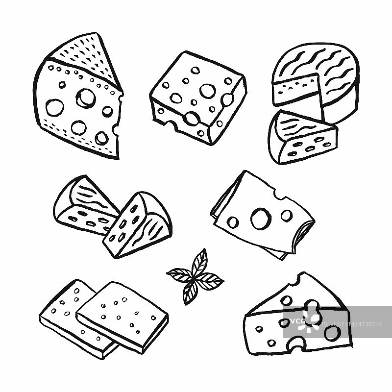 手绘芝士合集图片素材