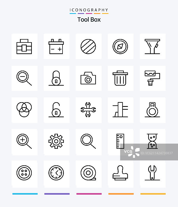 创意工具25个轮廓图标包图片素材