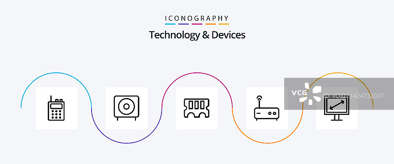 设备线条5图标包，包括显示器图片素材