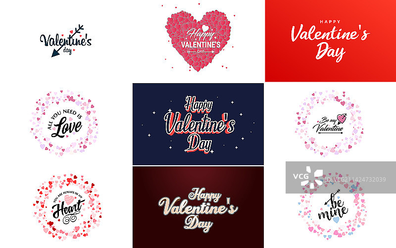 爱心字艺术设计，心形渐变图片素材