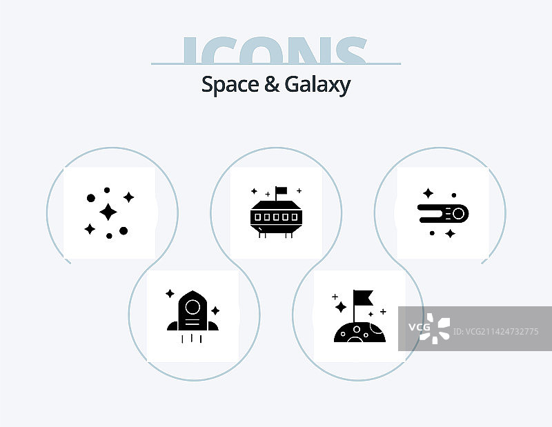 太空银河系图标合集（5个图标设计）图片素材