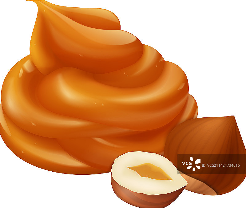 逼真焦糖坚果组合图片素材