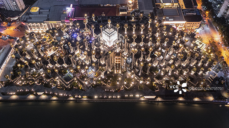 天安千树夜景图片素材