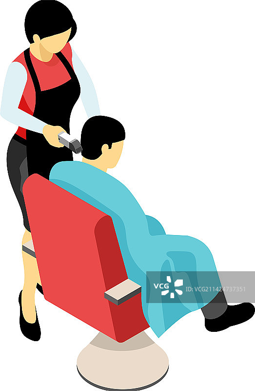 理发师修剪头发构图图片素材