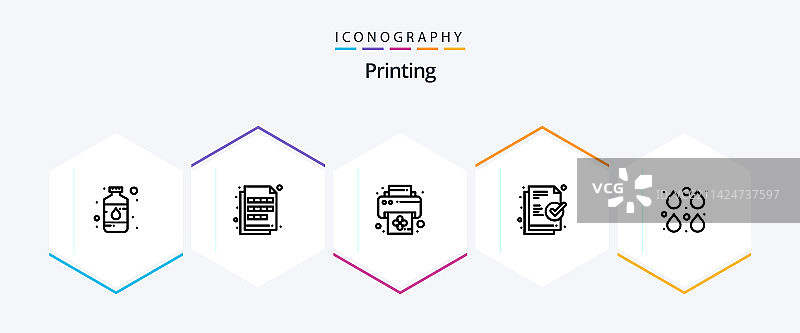25个印刷线条图标包（可直接使用）图片素材