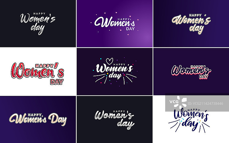 一套带有国际妇女节标志的卡片图片素材