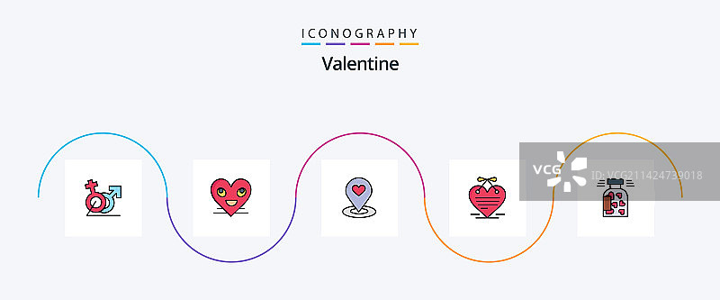 情人节线条填充5图标包图片素材