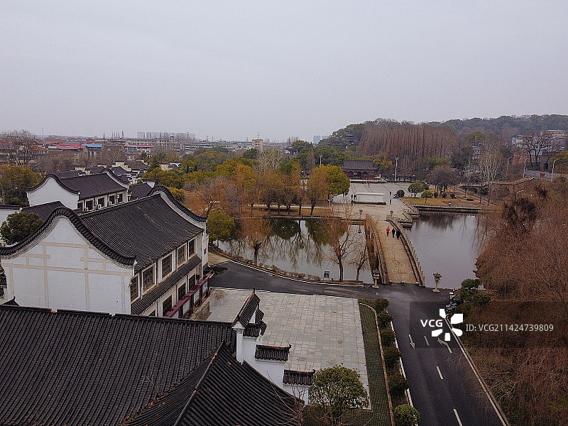 黄冈 东坡赤壁 黄州区 月波楼  栖霞路 航拍 地标图片素材