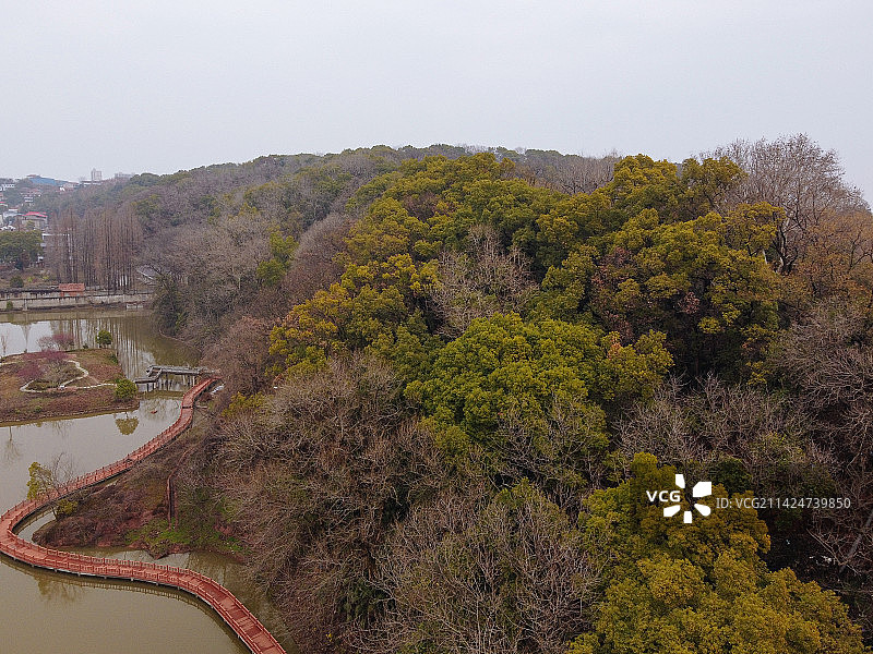 黄冈 东坡赤壁 黄州区 月波楼  栖霞路 航拍 地标图片素材