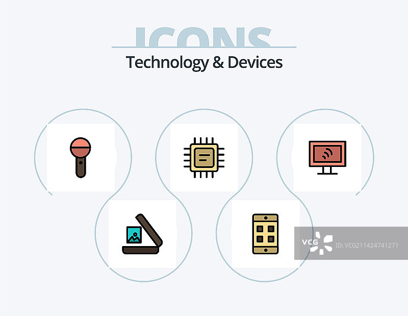 设备线性填充图标包5之图像设计图片素材