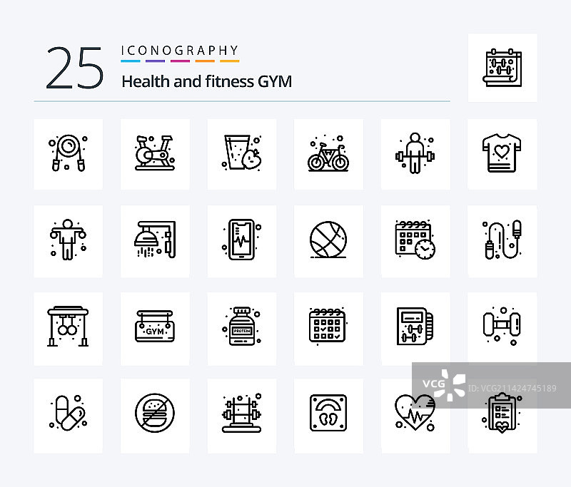 健身房运动图标包图片素材