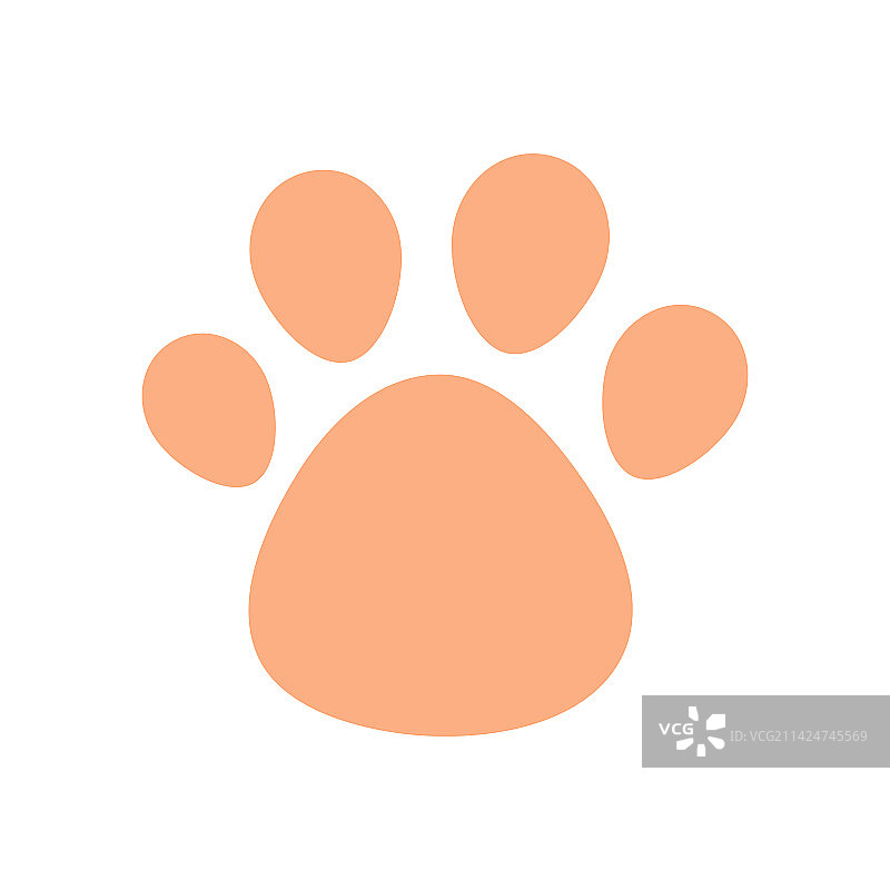 孤立的爪印轮廓图片素材
