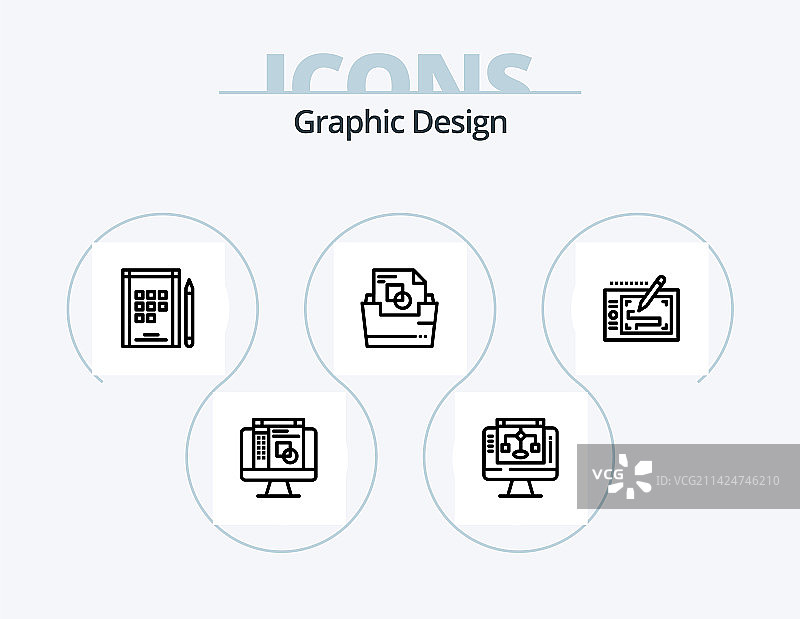 图形设计线性图标包5：灯具设计图片素材