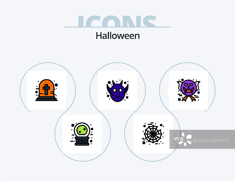 万圣节线性填充5图标设计图片素材