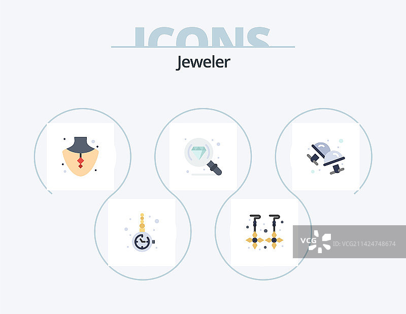 扁平化珠宝图标包，袖扣设计图片素材