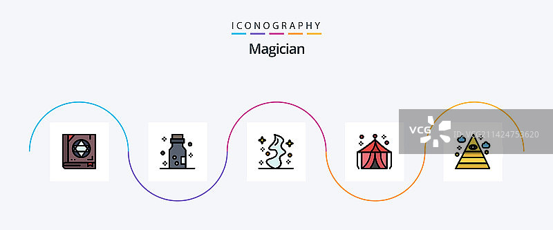 魔术师线性填充扁平5图标包图片素材