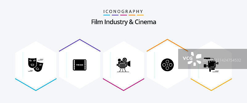 电影胶片字形图标包图片素材