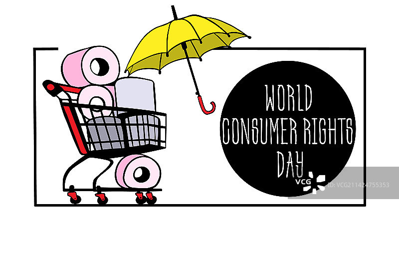 世界消费者权益日手推车图片素材