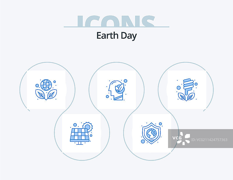 生态地球日蓝色图标包图片素材