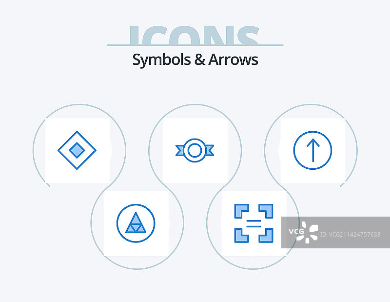 蓝色图标符号箭头设计套装图片素材