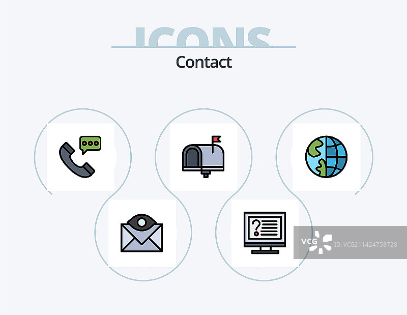 联系方式图标包5个图标设计图片素材