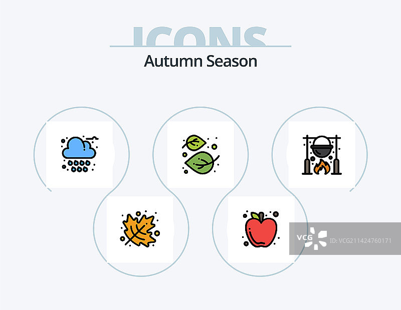 秋季线性填充图标包5图设计美食图片素材