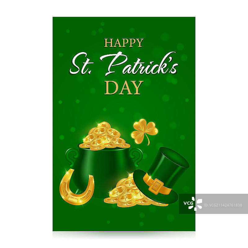 圣帕特里克节符号贺卡图片素材