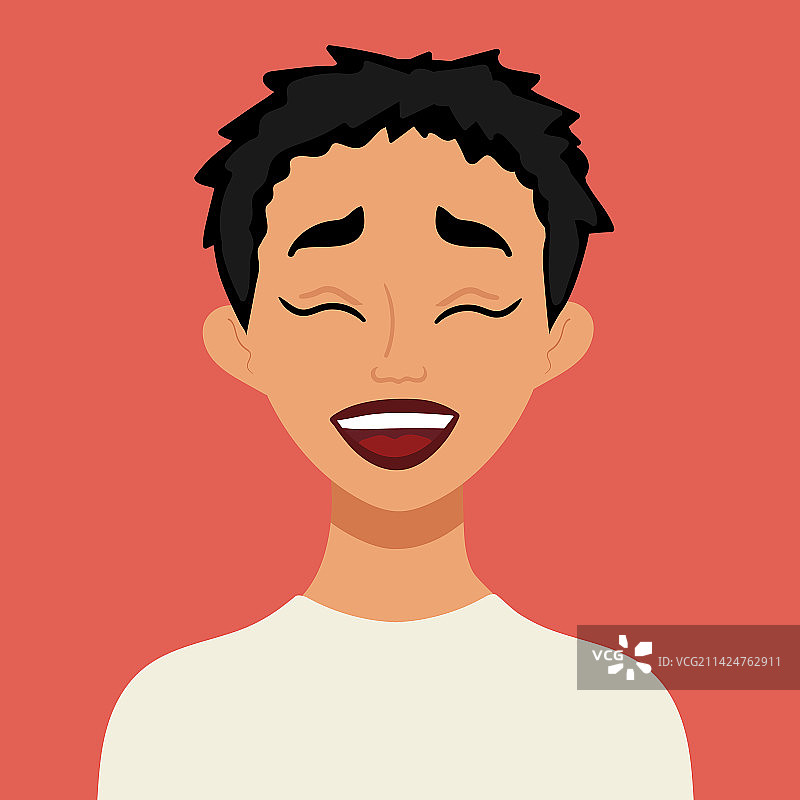 扁平风格的快乐欢笑女人图片素材