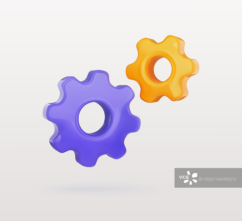 3D卡通齿轮图片素材