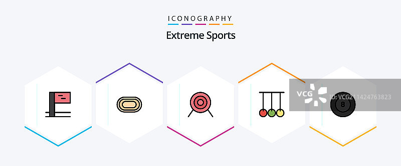 体育运动填充线条图标包图片素材