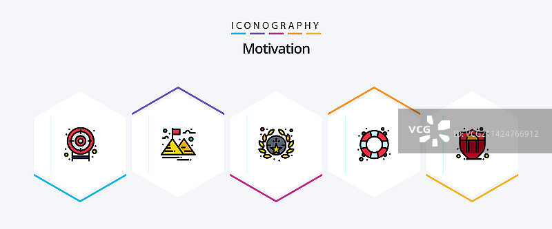 25个激励线性图标图片素材