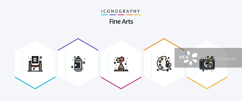 美术25个线性图标包图片素材