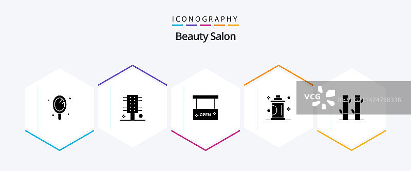 美容院25个标志图标包，包含美容图片素材