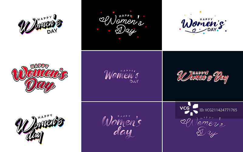 一套带有国际妇女节标志的卡片图片素材