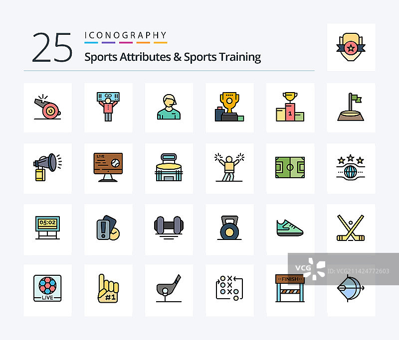运动属性和运动训练25线条图片素材