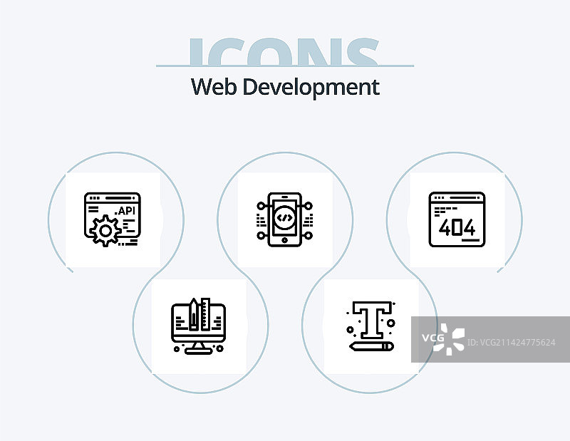 Web开发线性图标合集图片素材