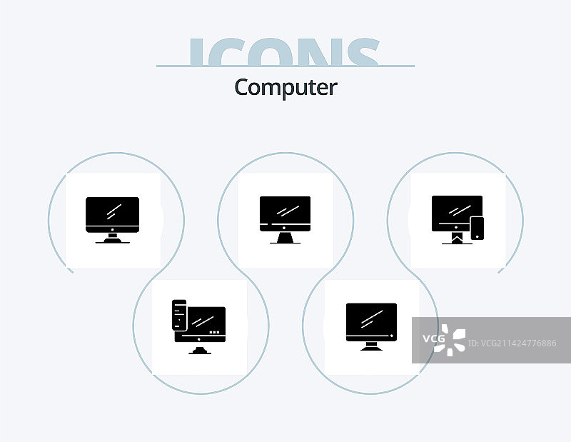 电脑图标包5个图标设计IMAC图片素材