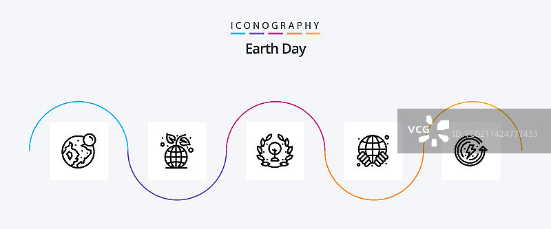 地球日生态安全线条图标套装图片素材